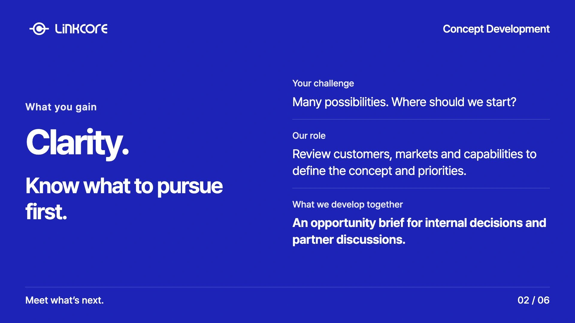 Concept Development. An opportunity brief for internal decisions and partner discussions.