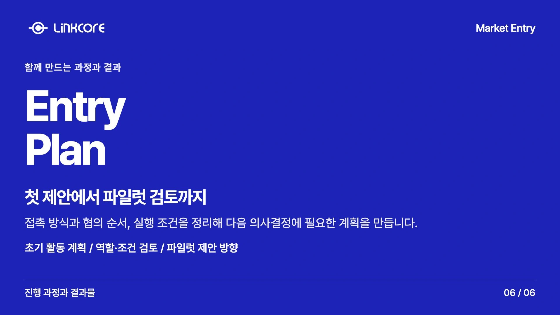 Market Entry. 첫 제안에서 파일럿 검토까지 접촉 방식과 협의 순서, 실행 조건을 정리해 다음 의사결정에 필요한 계획을 만듭니다.