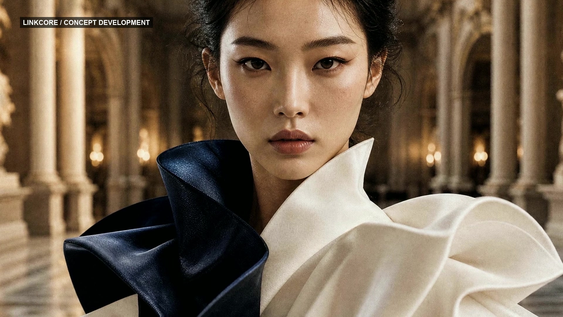 Seoul to Paris concept film — sculptural couture in a Parisian interior